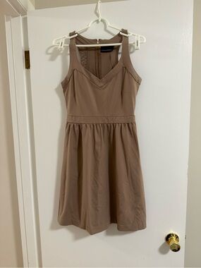 Cynthia Rowley Taupe Sleeveless V-Neck Fit-and-Flare Dress
